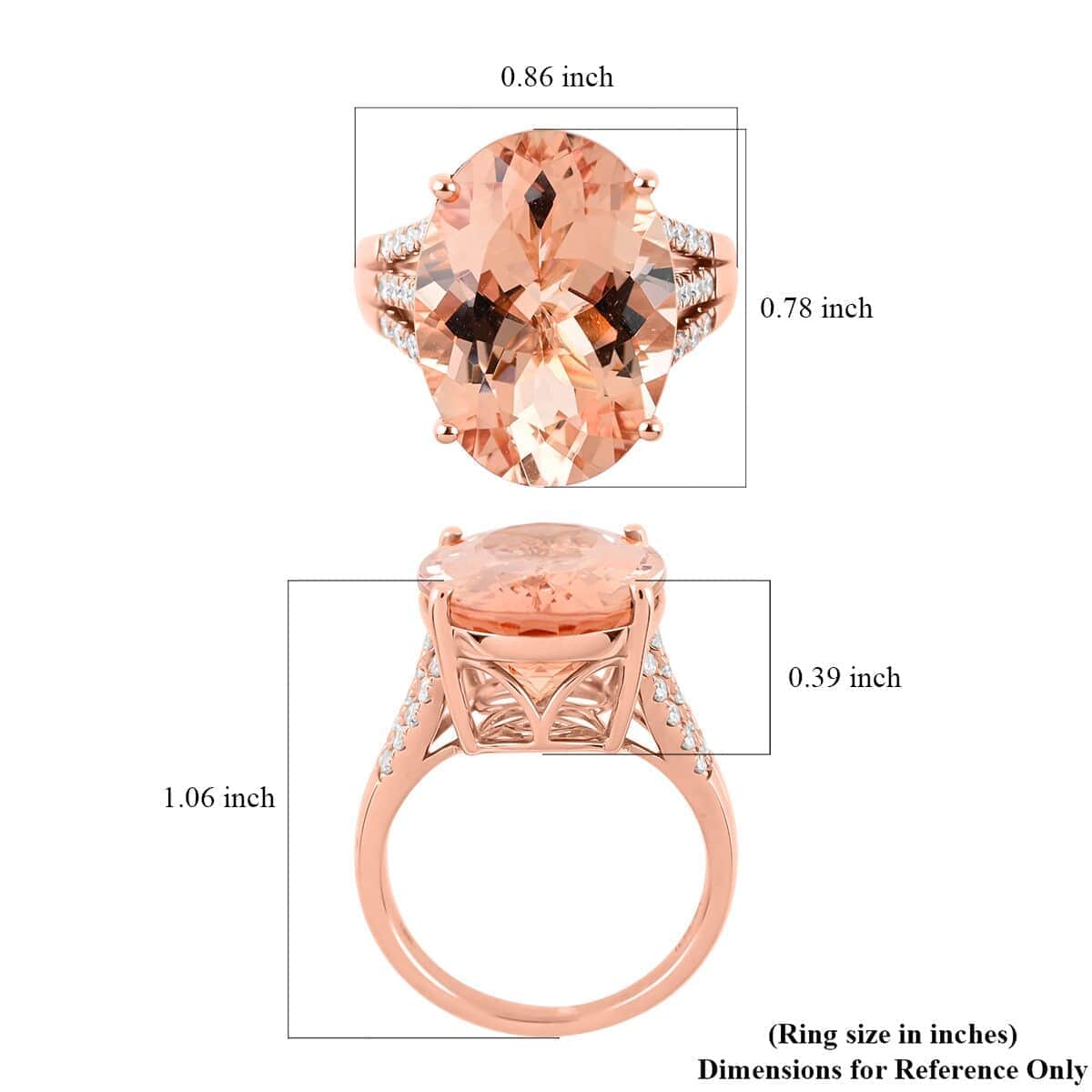 Certified and Appraised Iliana 18K Rose Gold AAA Marropino Morganite and G-H I1 Diamond Split Shank Ring (Size 9.0) 6.40 Grams 11.80 ctw image number 5
