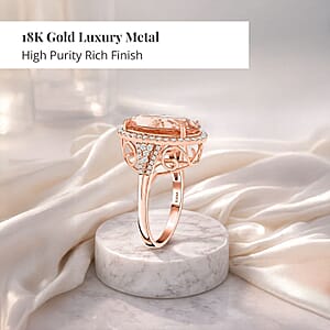 Certified and Appraised Iliana 18K Rose Gold AAA Marropino Morganite and G-H I1 Diamond Ring (Size 10.0) 8.00 ctw