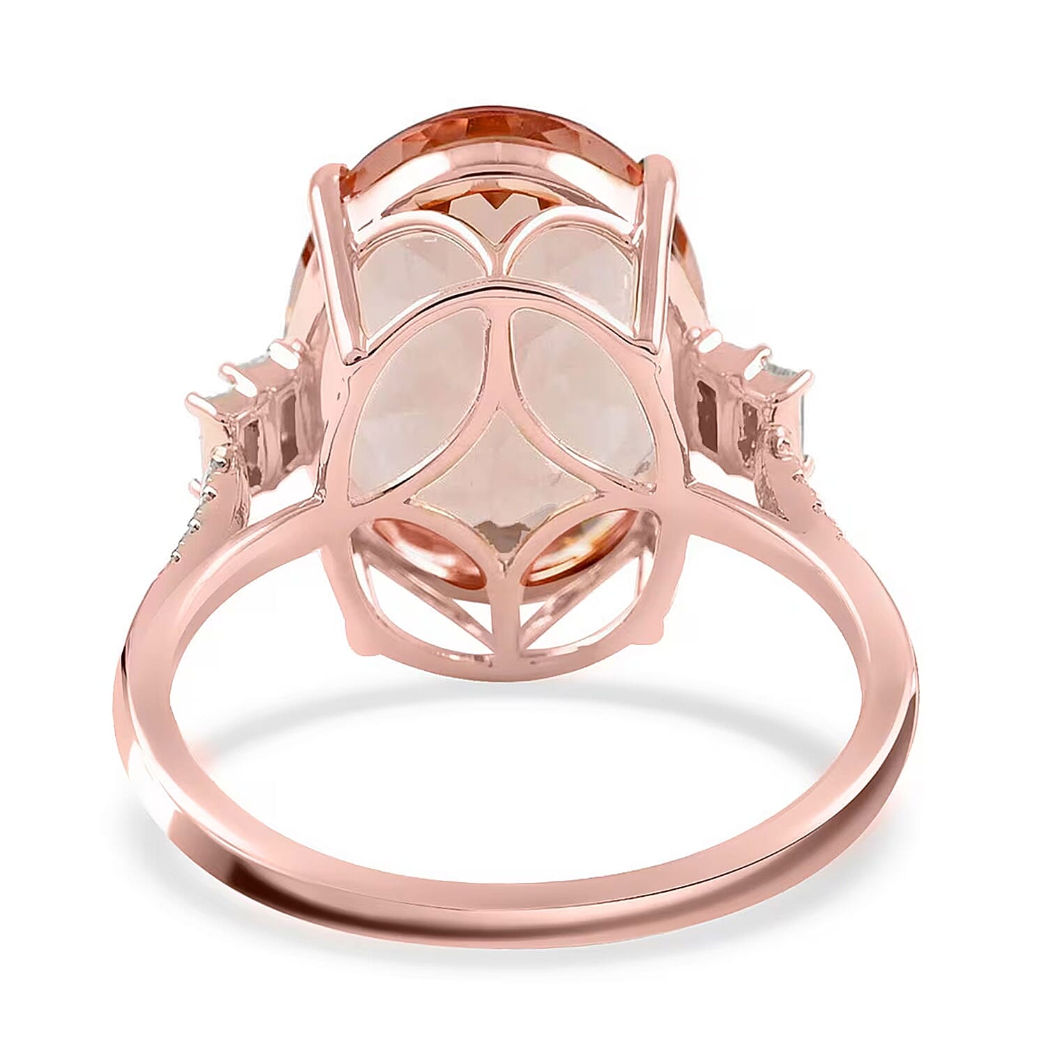 Certified and Appraised Iliana 18K Rose Gold AAA Marropino Morganite and G-H I1 Diamond Ring (Size 10.0) 8.00 ctw
