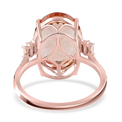 Certified and Appraised Iliana 18K Rose Gold AAA Marropino Morganite and G-H I1 Diamond Ring (Size 10.0) 8.00 ctw