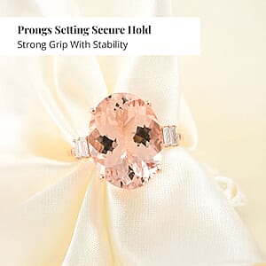 Certified and Appraised Iliana 18K Rose Gold AAA Marropino Morganite and G-H I1 Diamond Ring (Size 6.0) 8.00 ctw
