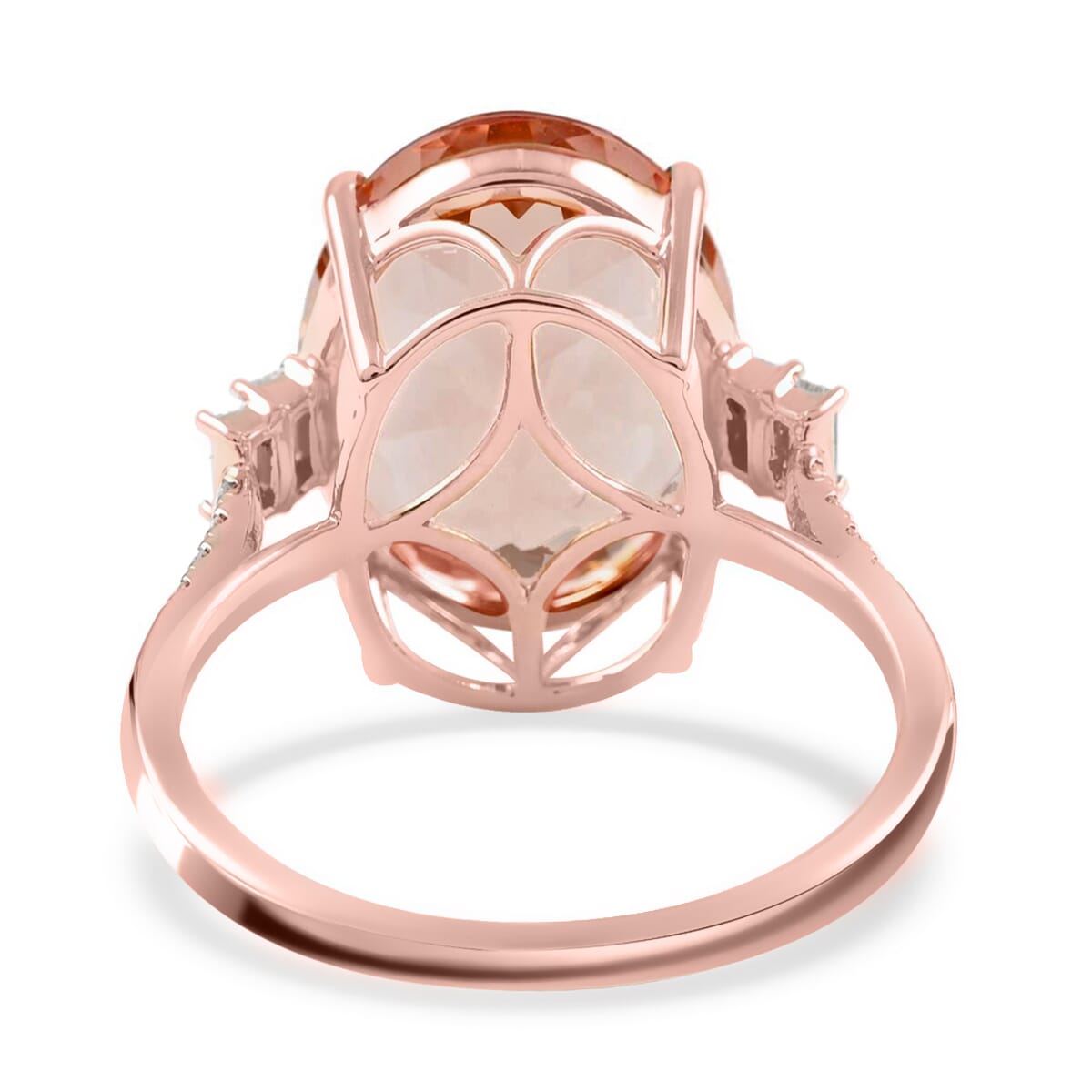 Certified and Appraised Iliana 18K Rose Gold AAA Marropino Morganite and G-H I1 Diamond Ring (Size 7.0) 8.00 ctw image number 4