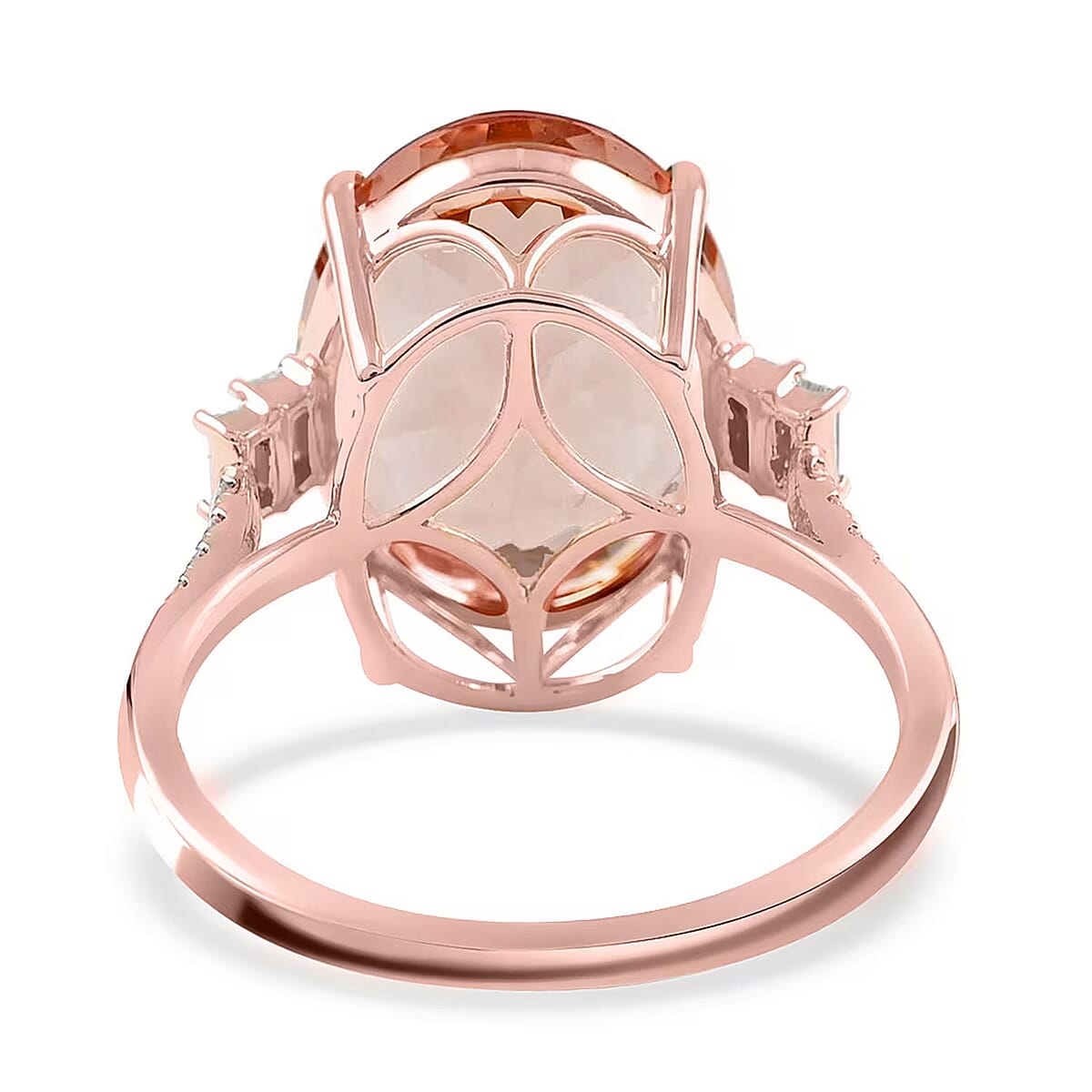 Certified and Appraised Iliana 18K Rose Gold AAA Marropino Morganite and G-H I1 Diamond Ring (Size 9.0) 8.00 ctw image number 6