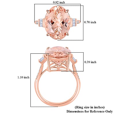 Certified and Appraised Iliana 18K Rose Gold AAA Marropino Morganite and G-H I1 Diamond Ring (Size 10.0) 10.10 ctw