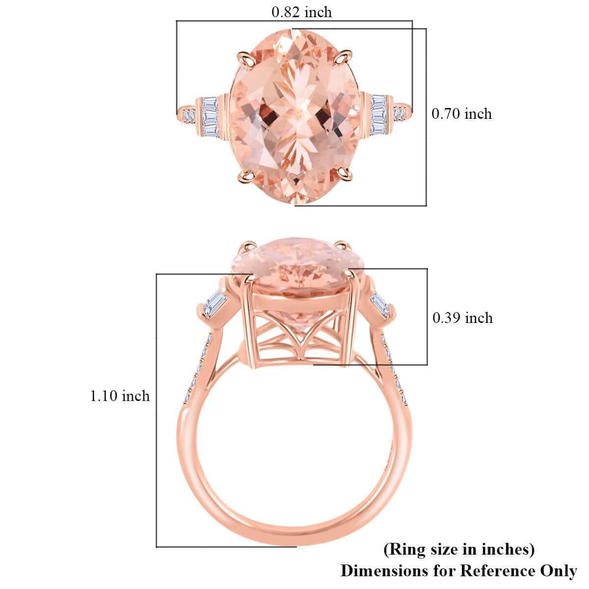 Certified and Appraised Iliana 18K Rose Gold AAA Marropino Morganite and G-H I1 Diamond Ring (Size 7.0) 10.10 ctw image number 4