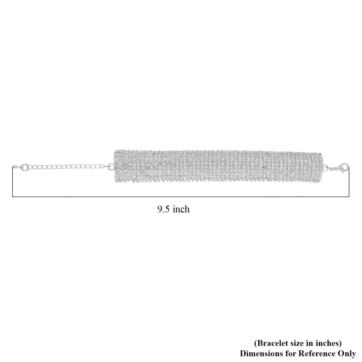 Austrian Crystal Carpet Design Bracelet in Silvertone (7.50-9.50In) image number 2