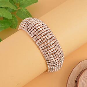 Austrian Crystal Carpet Design Bracelet in Goldtone (7.50-9.50In)