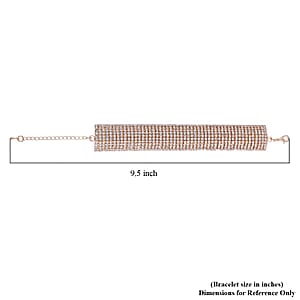 Austrian Crystal Carpet Design Bracelet in Goldtone (7.50-9.50In)