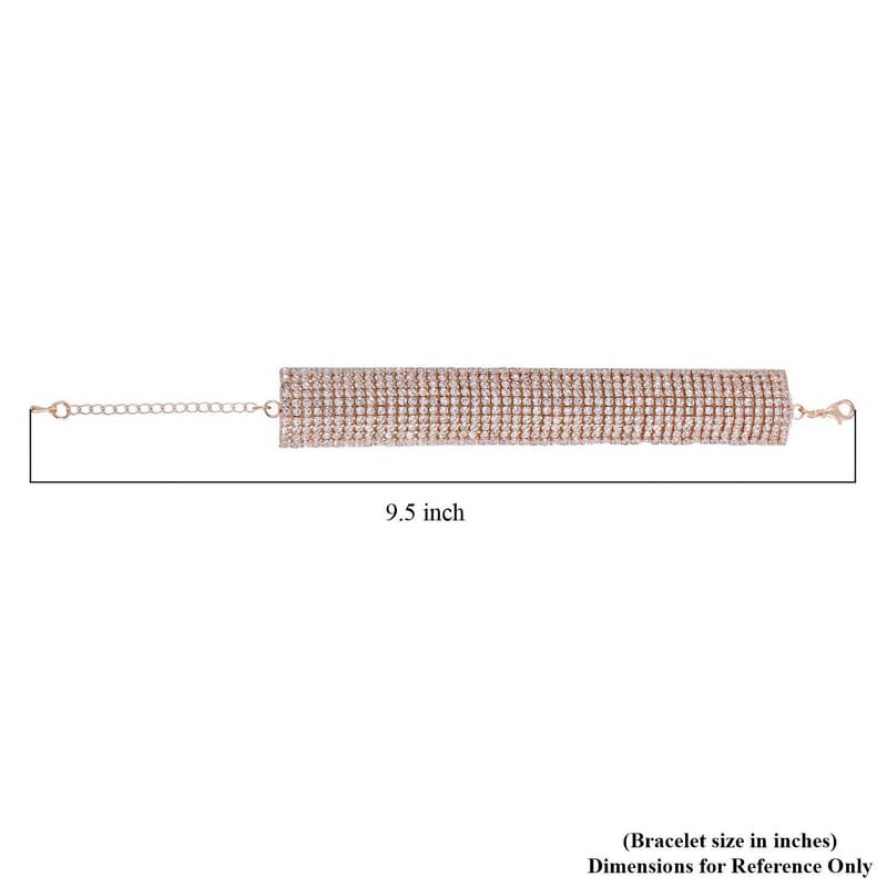 Austrian Crystal Carpet Design Bracelet in Goldtone (7.50-9.50In)