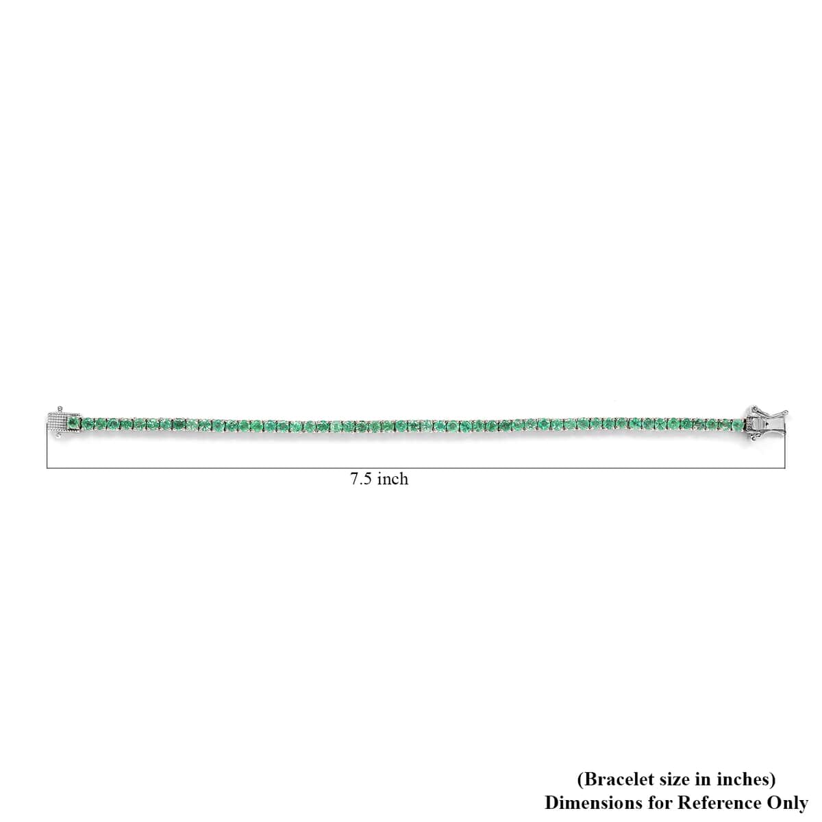 Ethiopian Emerald Tennis Bracelet in Platinum Over Sterling Silver (7.25 In) 5.75 ctw image number 4