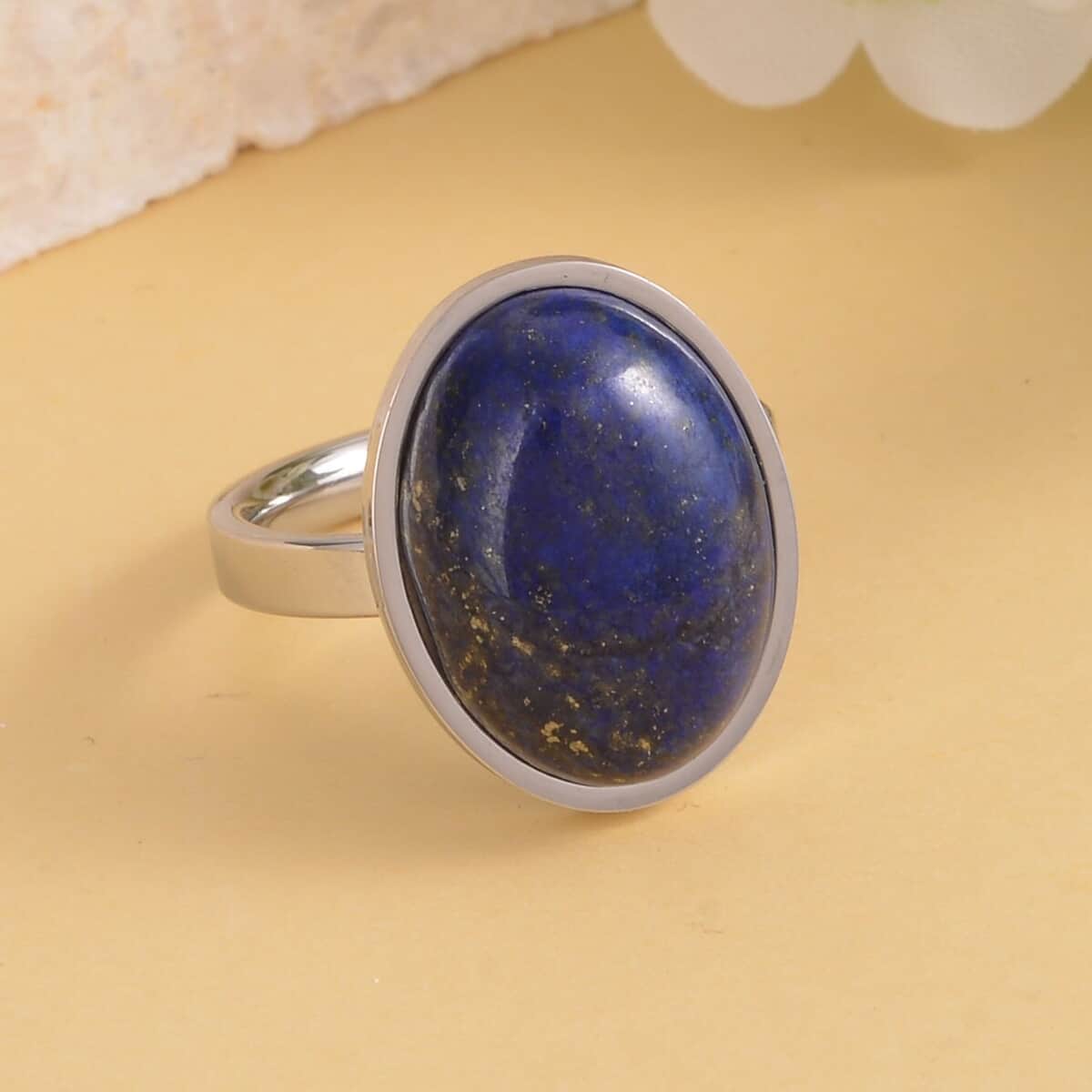 Lapis Lazuli Ring in Stainless Steel (Size 10.0) 10.00 ctw image number 1