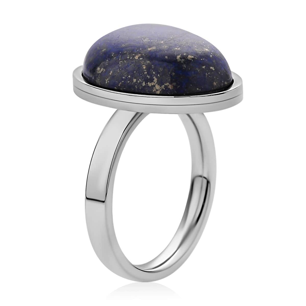 Lapis Lazuli Ring in Stainless Steel (Size 10.0) 10.00 ctw image number 3