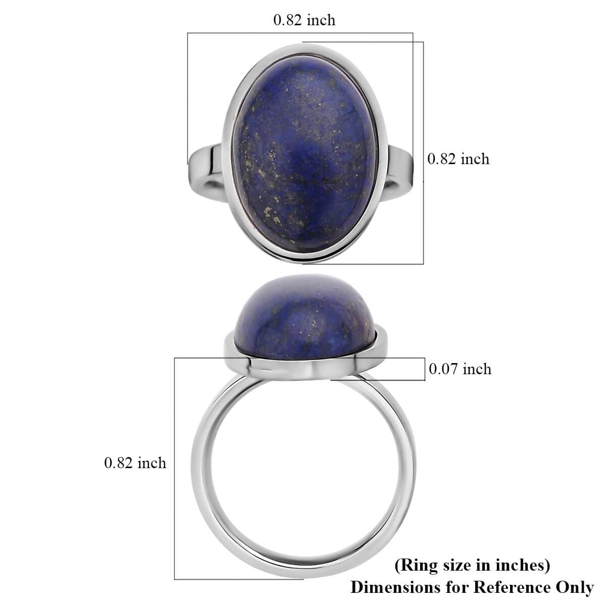Lapis Lazuli Ring in Stainless Steel (Size 10.0) 10.00 ctw image number 5