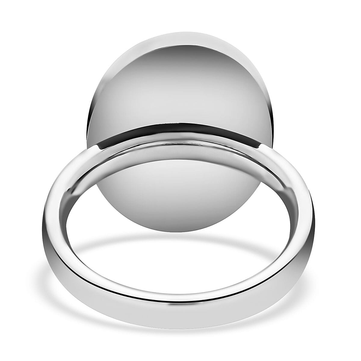 Black Agate Ring in Stainless Steel (Size 8.0) 10.00 ctw image number 4