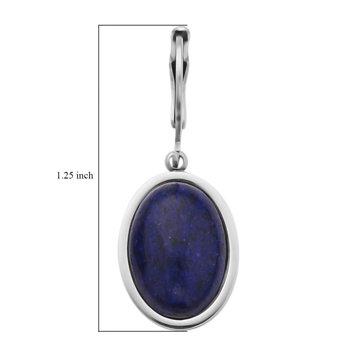 Lapis Lazuli Lever Back Earrings in Stainless Steel 10.00 ctw image number 4