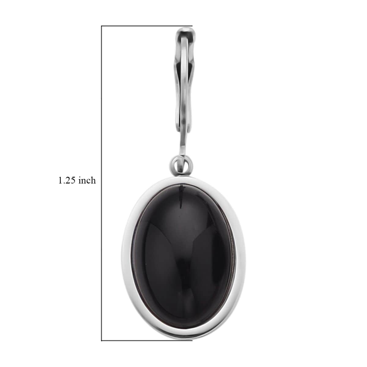 Black Agate Lever Back Earrings in Stainless Steel 10.00 ctw image number 4