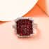 American Arizona Anthill Garnet and Natural White Zircon Cluster Ring in Platinum Over Sterling Silver 2.60 ctw image number 1