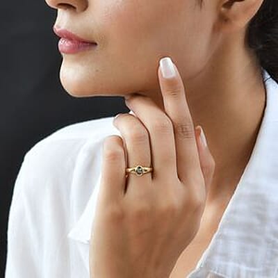 Turkizite 0.48 ctw Ring in Vermeil Yellow Gold Over Sterling Silver (Size 10)