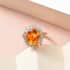 LUXORO 10K Yellow Gold Premium Jalisco Fire Opal and Diamond Snowflake Ring 3 Grams 3.80 ctw image number 1