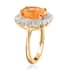 LUXORO 10K Yellow Gold Premium Jalisco Fire Opal and Diamond Snowflake Ring 3 Grams 3.80 ctw image number 3