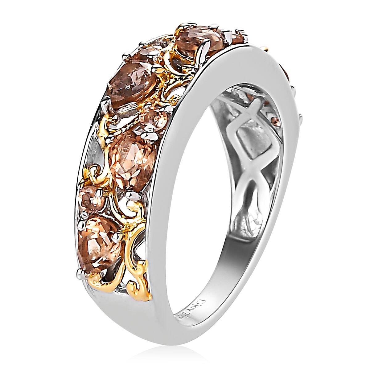 Jenipapo Andalusite Ring in Vermeil Yellow Gold and Platinum Over Sterling Silver (Size 10.0) 1.15 ctw image number 3