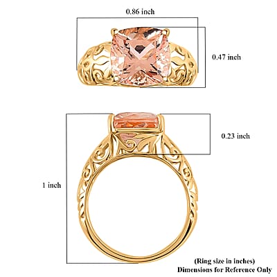 Certified & Appraised Luxoro AAA Marropino Morganite 4.25 ctw Solitaire Ring in 10K Yellow Gold (Size 10.0) 2.60 Grams
