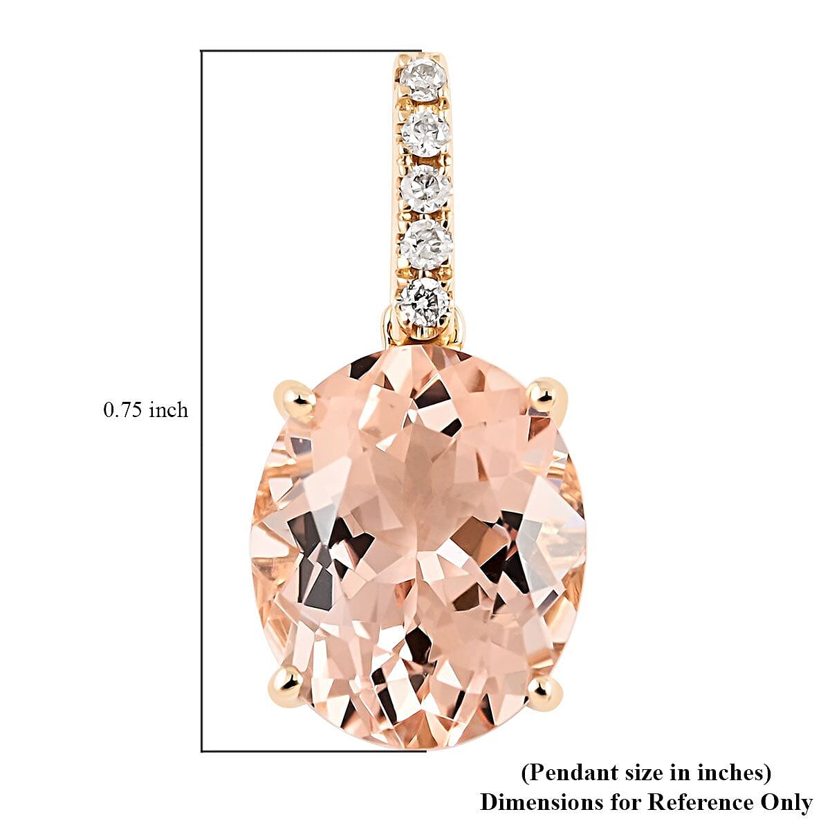Certified and Appraised Luxoro 14K Yellow Gold AAA Marropino Morganite and G-H I1 Diamond Accent Pendant 3.30 ctw