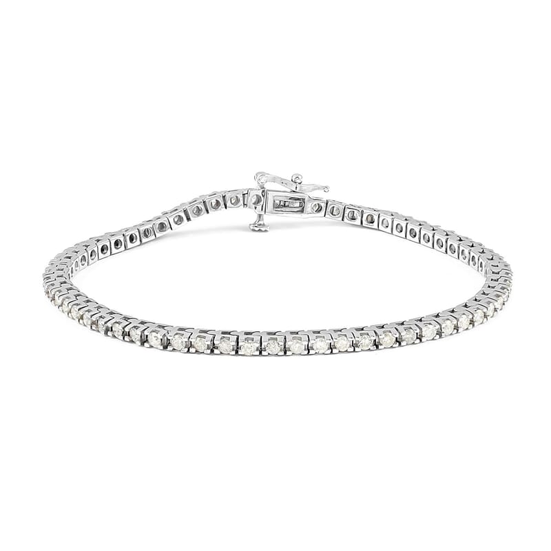 NY Closeout 14K White Gold Diamond Classic Tennis Bracelet (7.00 In) 8.90 Grams 2.00 ctw