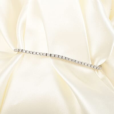 NY Closeout 14K White Gold Diamond Classic Tennis Bracelet (7.00 In) 8.90 Grams 2.00 ctw