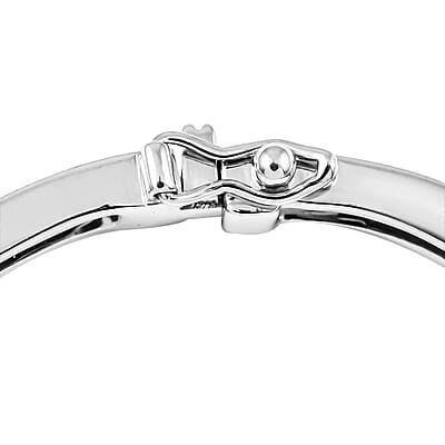NY Closeout 14K White Gold G-H I1 Diamond Bangle Bracelet (7.00 In) 14.30 Grams 1.00 ctw