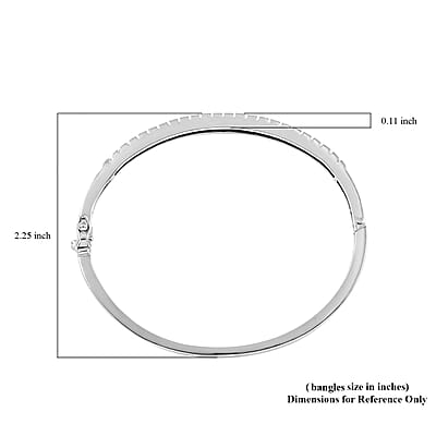 NY Closeout 14K White Gold G-H I1 Diamond Bangle Bracelet (7.00 In) 14.30 Grams 1.00 ctw