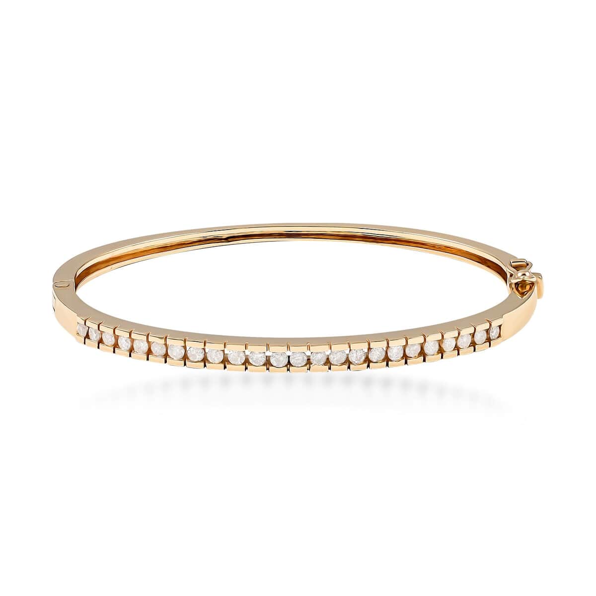 NY Closeout 14K Yellow Gold G-H I1 Diamond Bracelet (7.00 In) 14.30 Grams 1.00 ctw image number 0