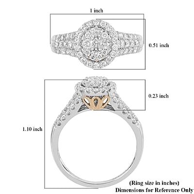 NY Closeout 14K White and Yellow Gold G-H I1 Diamond Ring (Size 10.0) 4.05 Grams 1.00 ctw