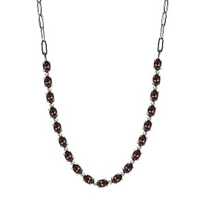 Smoky Quartz Cluster 7.98 ctw Necklace in Stainless Steel 18 Inches