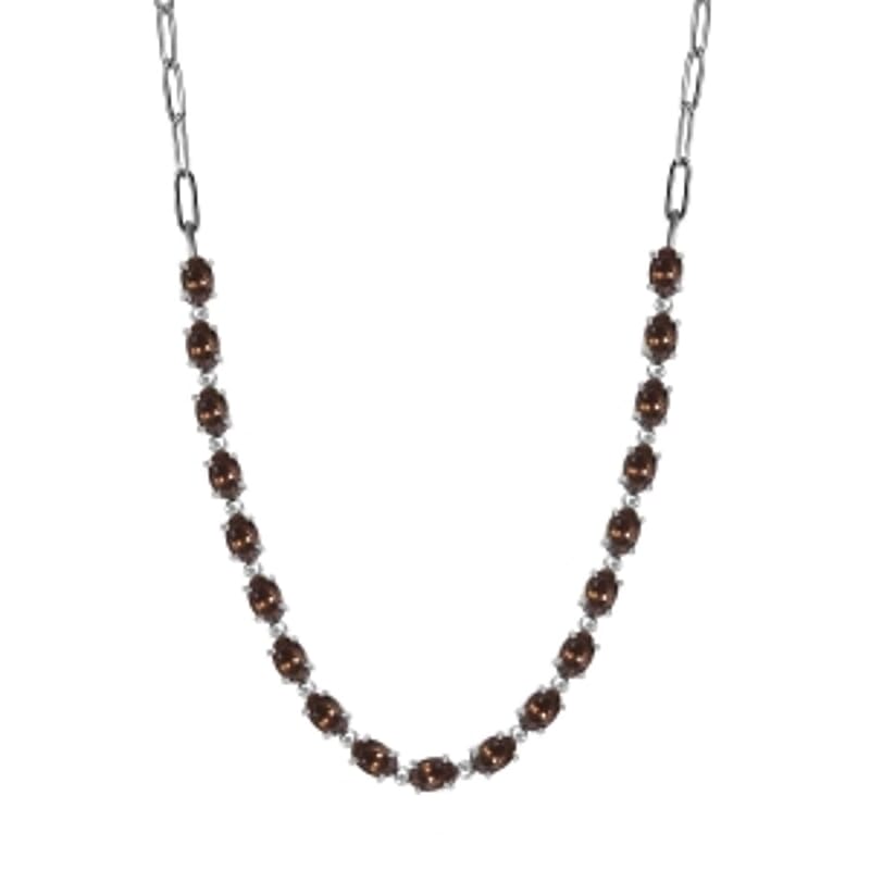 Smoky Quartz Cluster 7.98 ctw Necklace in Stainless Steel 18 Inches