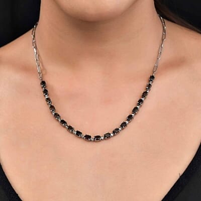 Smoky Quartz Cluster 7.98 ctw Necklace in Stainless Steel 18 Inches