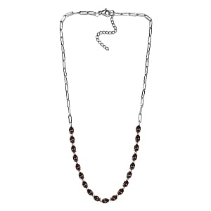 Smoky Quartz Cluster 7.98 ctw Necklace in Stainless Steel 18 Inches