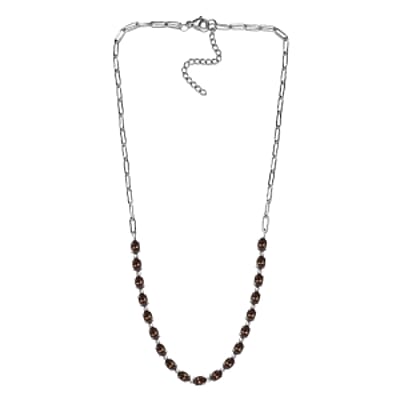 Smoky Quartz Cluster 7.98 ctw Necklace in Stainless Steel 18 Inches