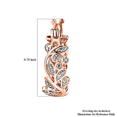 Diamond Accent Hoop Earrings in 14K Rose Gold Over Sterling Silver