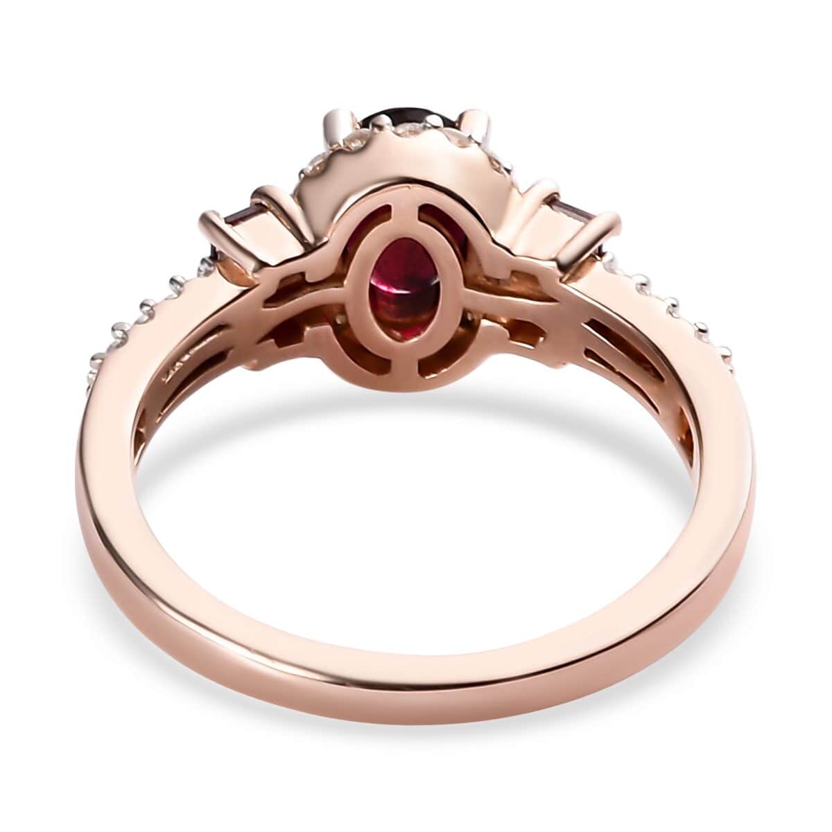 Anthill Garnet and Moissanite Ring in Vermeil Rose Gold Over Sterling Silver (Size 6.0) 1.15 ctw image number 4