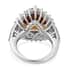 Autumn Alexite and Natural White Zircon Halo Ring in Platinum Over Sterling Silver 11.15 ctw image number 4