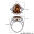 Autumn Alexite and Natural White Zircon Halo Ring in Platinum Over Sterling Silver 11.15 ctw image number 5