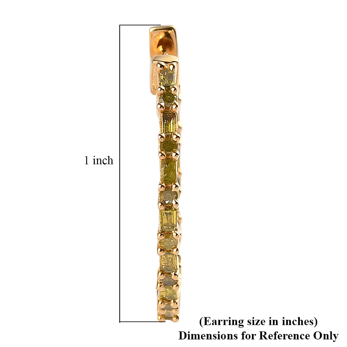 Yellow Diamond Hoop Earrings in Vermeil Yellow Gold Over Sterling Silver 1.00 ctw image number 4