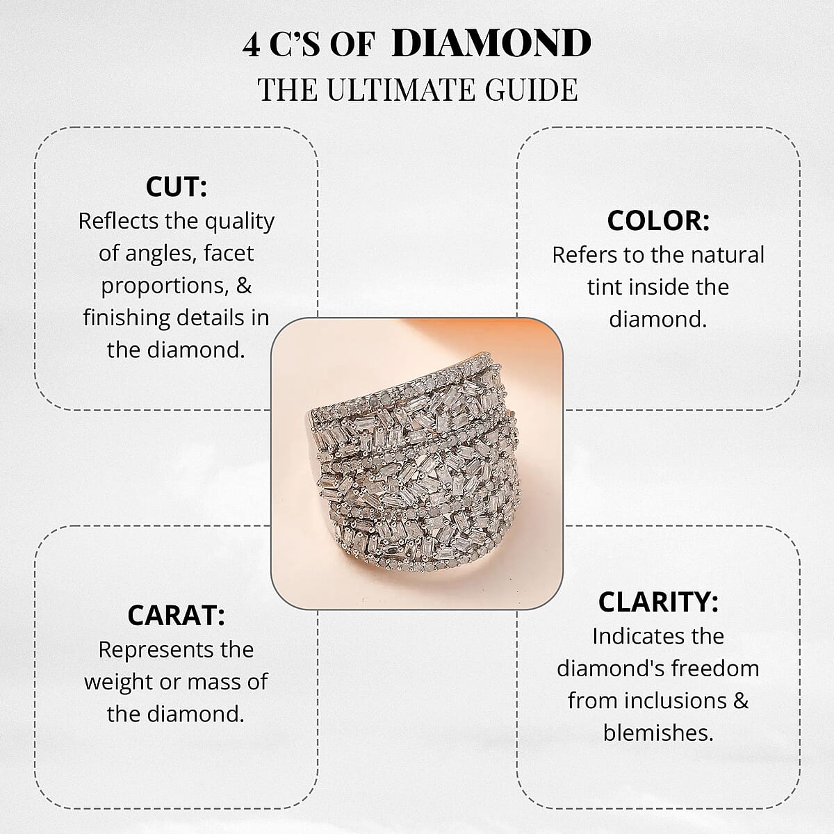 Diamond 2.00 ctw Cluster Ring, Platinum Over Sterling Silver Ring, Diamond Jewelry, Wide Diamond Wedding Bands (Size 10.00) image number 4