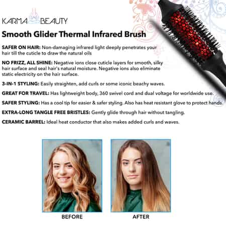 Karma Beauty- Smooth Glider Infra-Red Curling Brush (Ships in 12-14 Day) image number 3