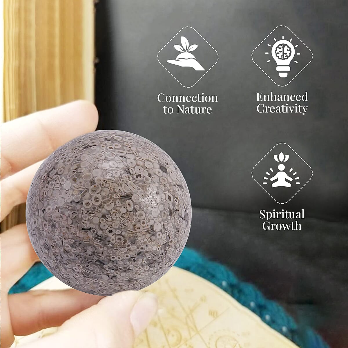 Fossil Sphere 80mm (Approx 4350 ctw) image number 1