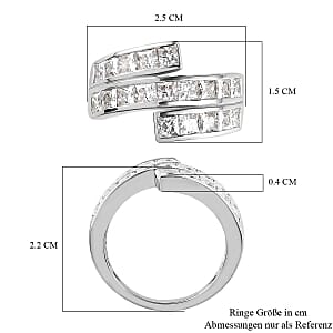 Moissanite and Kanchanaburi Blue Sapphire 2.65 ctw Cluster Ring in Platinum Over Sterling Silver (Size 11.5)
