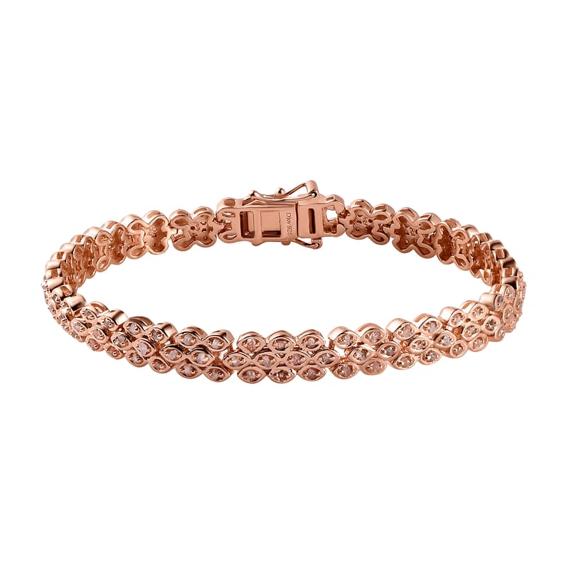 Natural Pink Diamond Bracelet in Vermeil RG Over Sterling Silver, Natural Diamond, Anniversary Gifts (7.25 In) 1.50 ctw