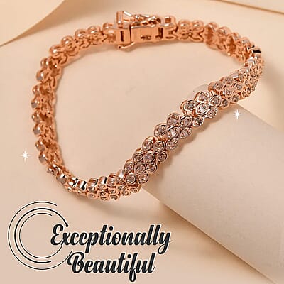 Natural Pink Diamond Bracelet in Vermeil RG Over Sterling Silver, Natural Diamond, Anniversary Gifts (7.25 In) 1.50 ctw
