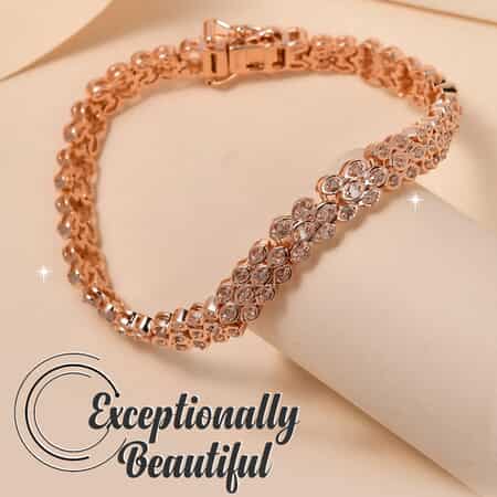 14K White Gold Diamond Sideways Letter H 1 inch Chain Tennis Bracelet - 0.20 Carat Tw.